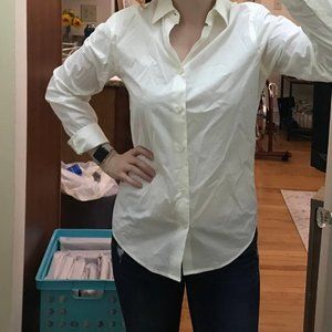 White Slim Cut Button Down